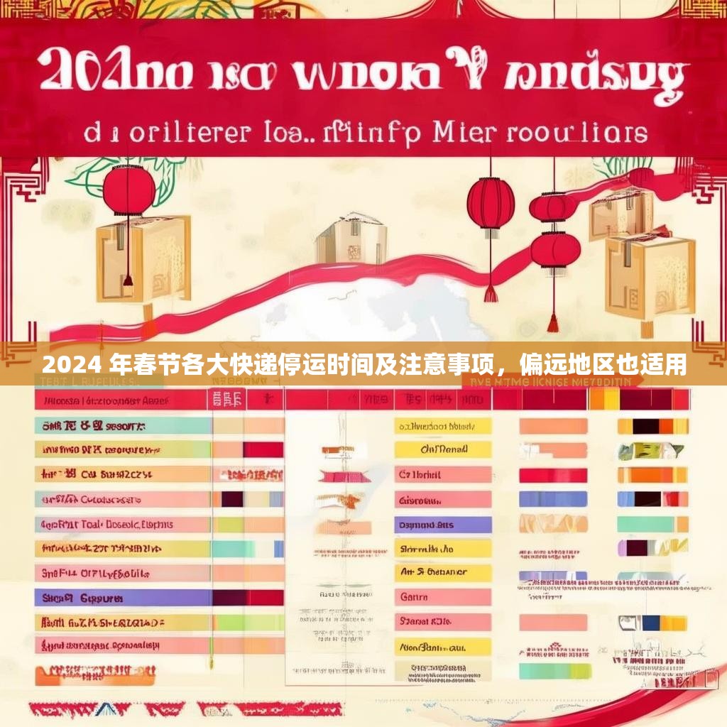 2024 年春节各大快递停运时间及注意事项，偏远地区也适用