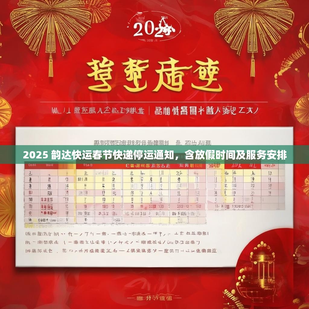 2025 韵达快运春节快递停运通知，含放假时间及服务安排