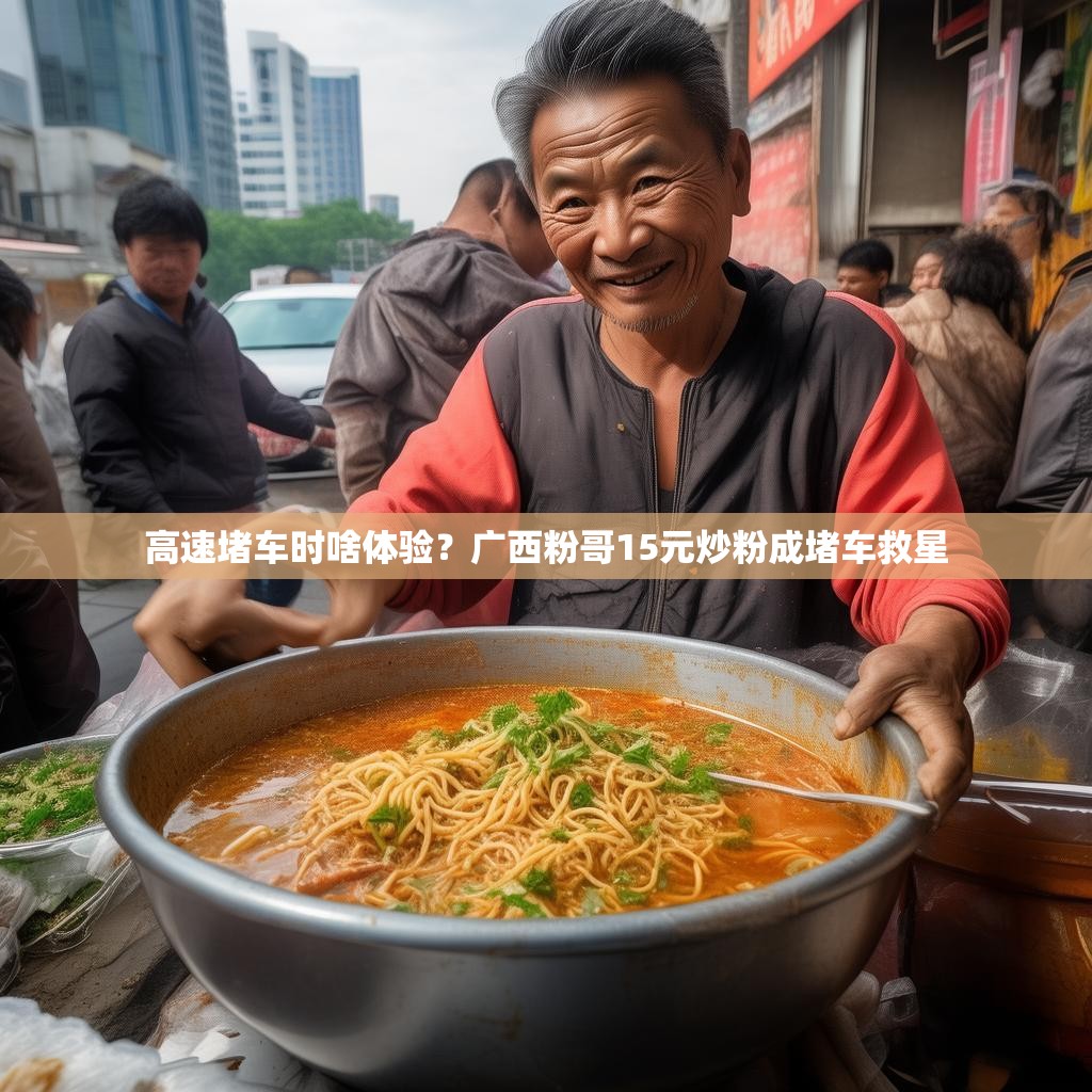 高速堵车时啥体验?广西粉哥15元炒粉成堵车救星
